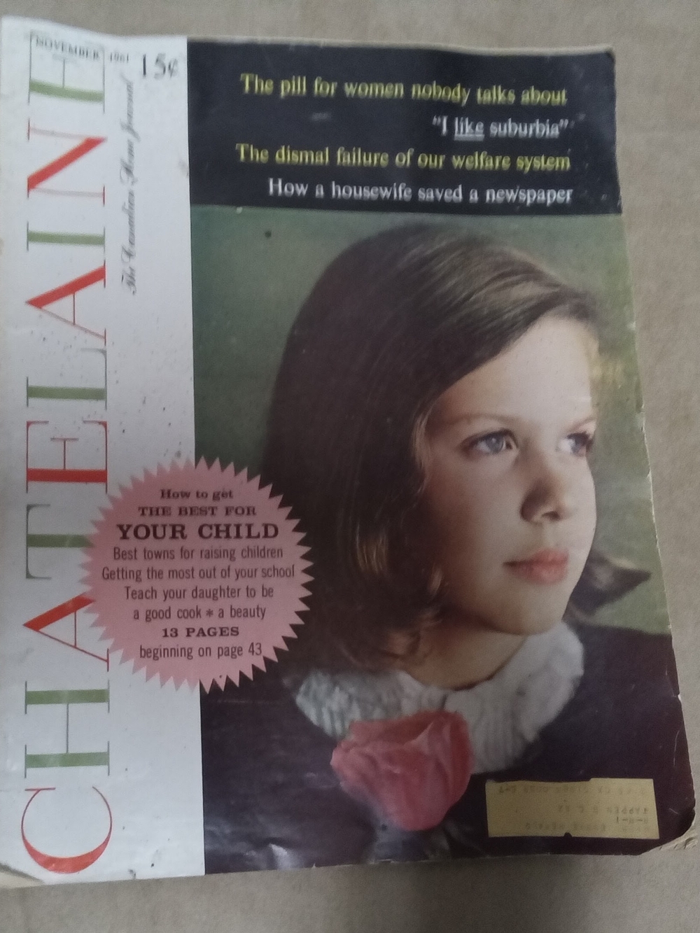 Chatelaine, The Canadian Home Journal, November 1961.
